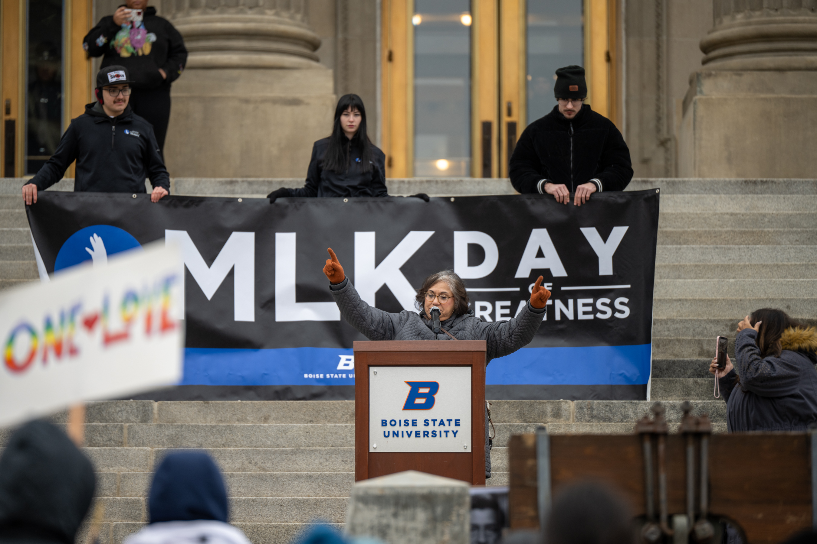 Speaker at the Boise Capitol